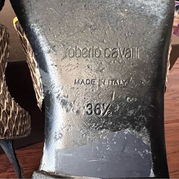 Roberto Cavalli Snake Low Heel Sandal - Picture 4 of 11